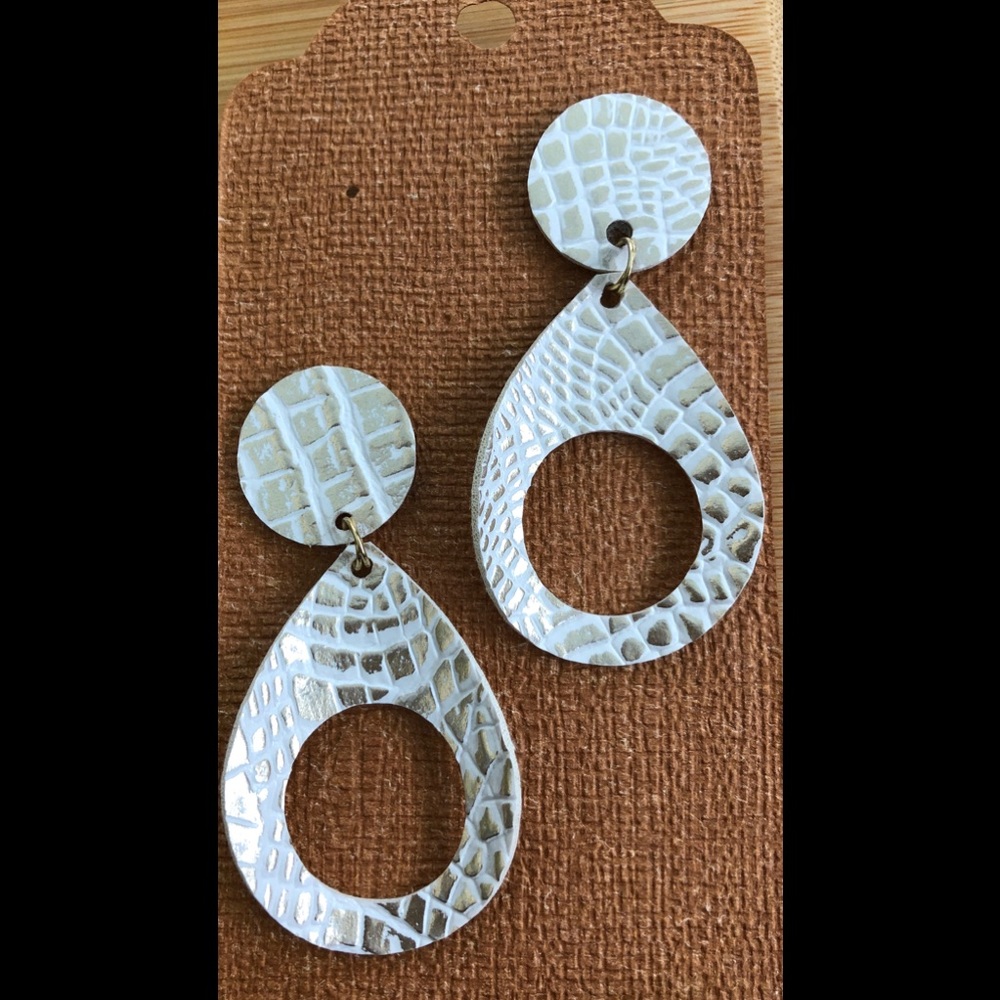 NWT Faux Leather Earrings